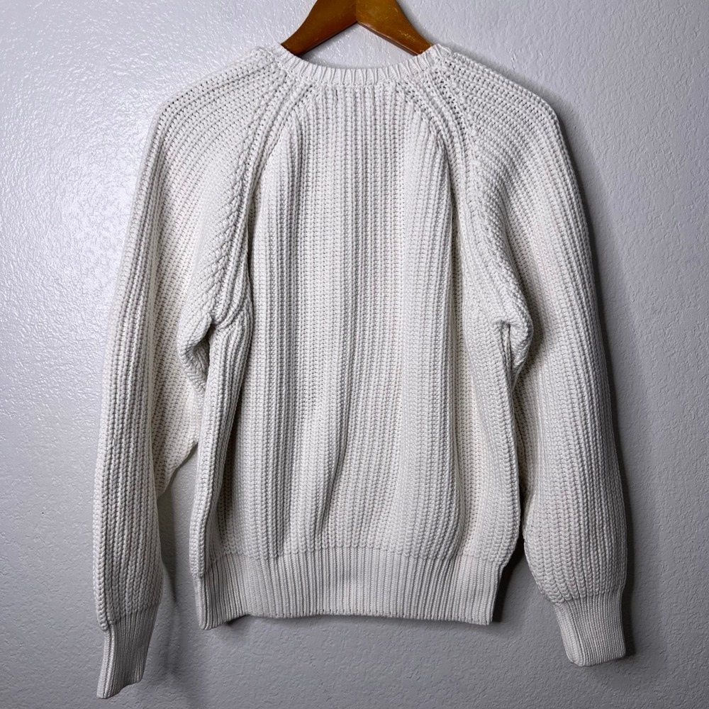 Vintage J.Crew Oarsman Mens XL Heavy Knit Fisherman Sweater Ivory White - Picture 6 of 9